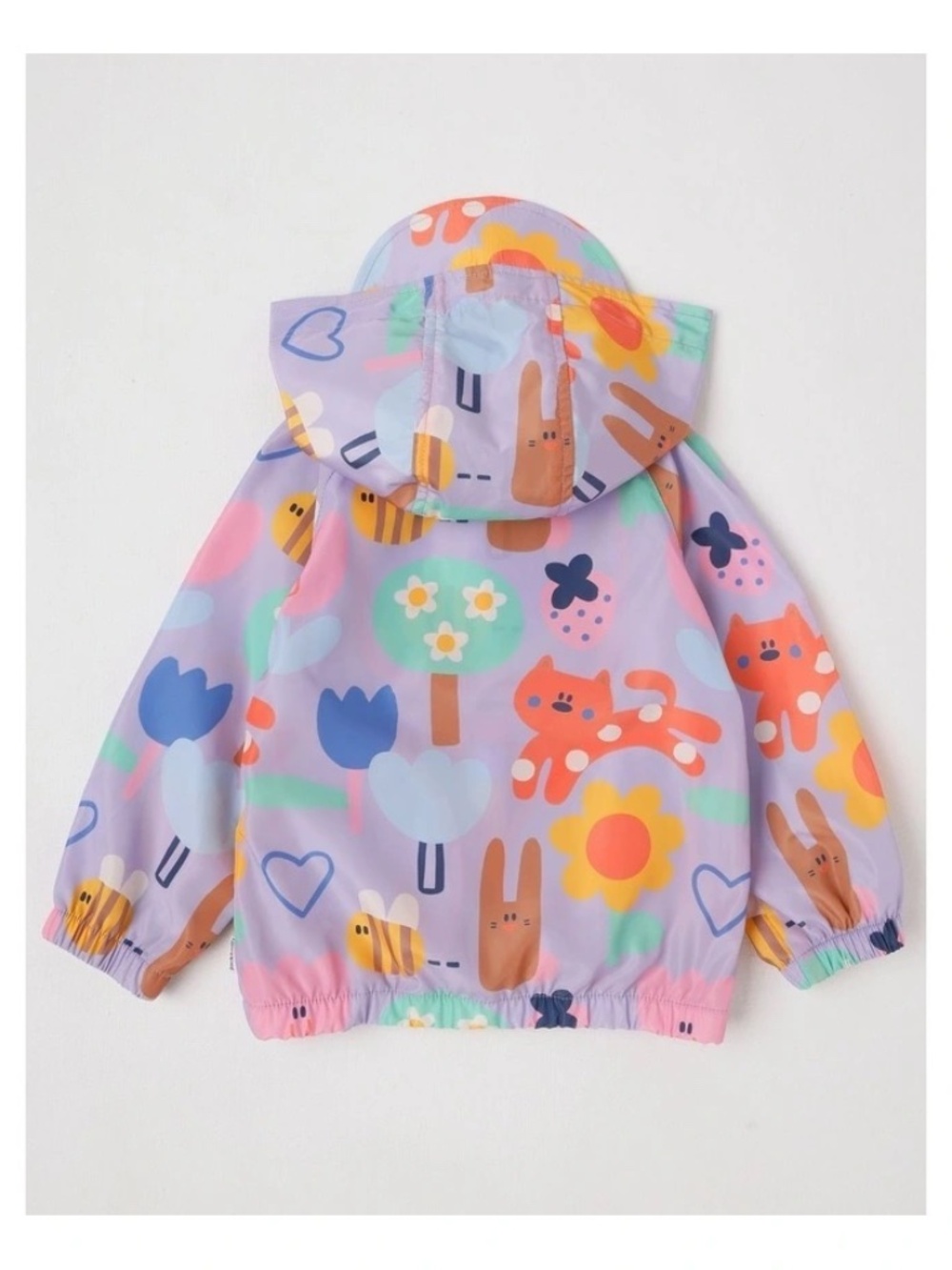 Jack & Milly Comet Fold Away Rain Coat with Happy Place Print in Lavender NWT - Picture 2 of 4